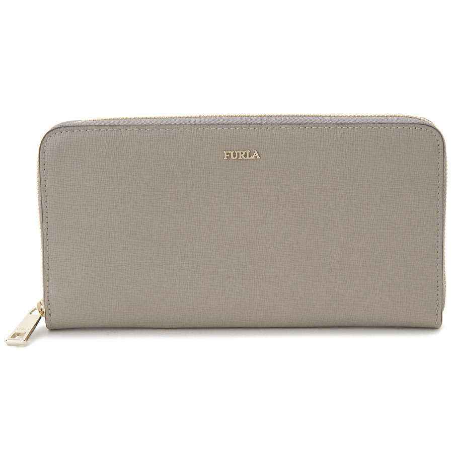 Furla Babylon Round Zipper Long Wallet Saia Gray